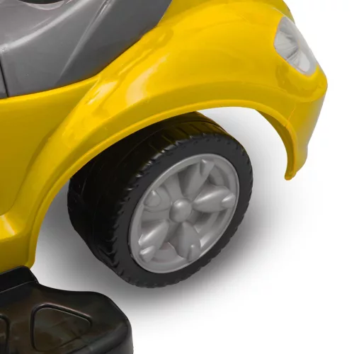 Bébitaxi tolókarral 3az1-ben Baby Mix Mega Car sárga