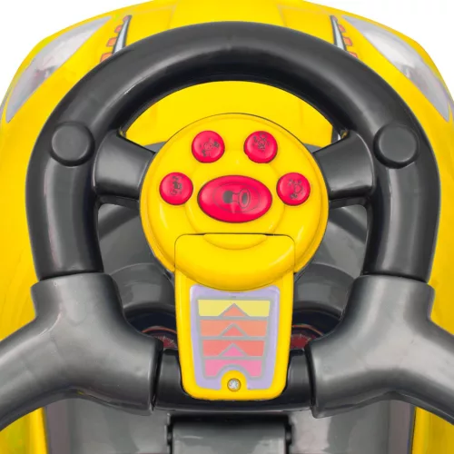 Bébitaxi tolókarral 3az1-ben Baby Mix Mega Car sárga
