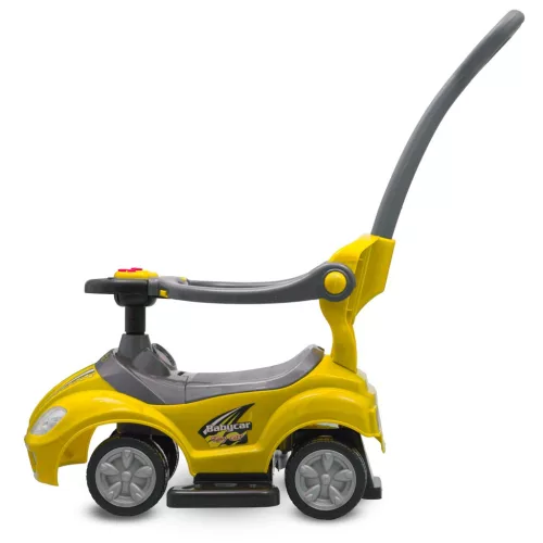 Bébitaxi tolókarral 3az1-ben Baby Mix Mega Car sárga