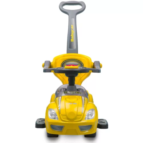 Bébitaxi tolókarral 3az1-ben Baby Mix Mega Car sárga