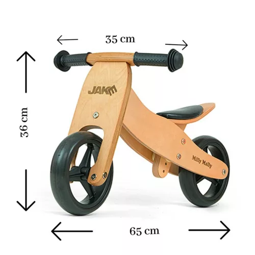 Gyerek multifunkciós fa futóbicikli Milly Mally Jake Natural