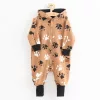 Baba pamut kezeslábas kapucnival fülekkel New Baby mancsát mustárszín