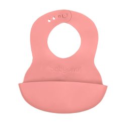 Állítható műanyag előke Baby Ono zsebbel rózsaszín