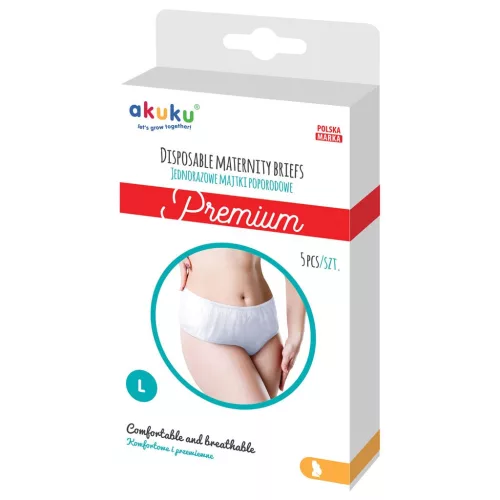 Egyszer hazsnálatos szülés utáni bugyi Akuku PREMIUM L-es méret 5 db