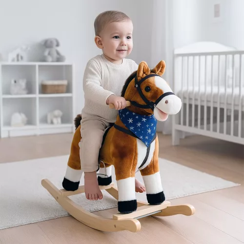 Hintaló dallammal Baby Mix Zeus barna kendővel