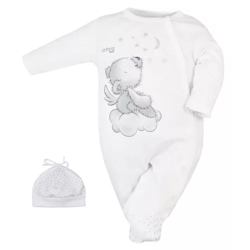 Baba kezeslábas sapkával Koala Angel fehér