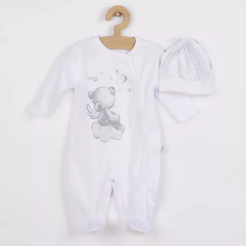 Baba kezeslábas sapkával Koala Angel fehér