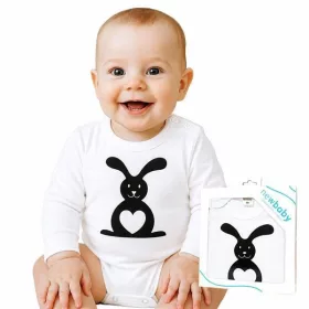 Csecsemő body hossú ujj New Baby Állat Nyuszi szürke