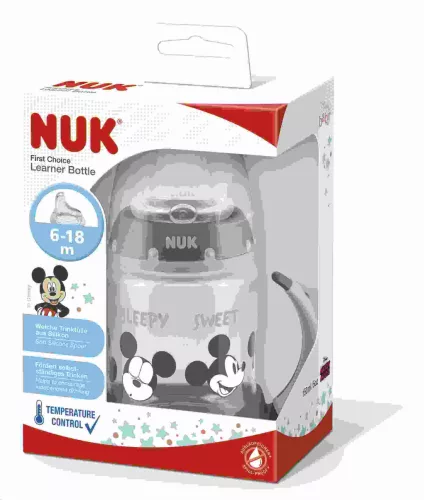 Baba tanuló itatópohár NUK Disney Mickey hőmérséklet jelzővel 150 ml piros