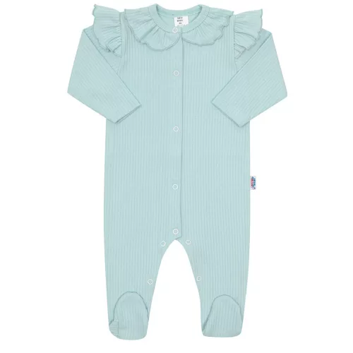 Baba pamut kezeslábas New Baby Stripes jégkék