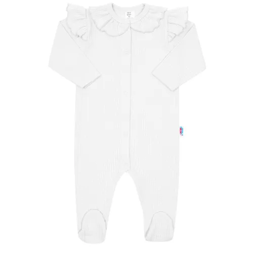 Baba pamut kezeslábas New Baby Stripes fehér