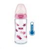 Üveg cumisüveg széles nyakkal NUK FC hőmérséklet-jelzővel 240 ml rózsaszín