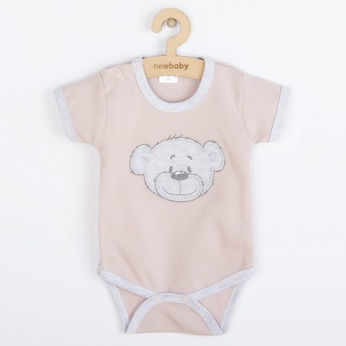 Baba body rövid ujjú New Baby BrumBrum old pink grey