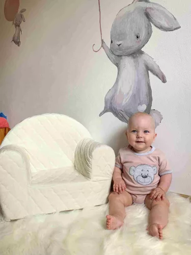 Baba body rövid ujjú New Baby BrumBrum old pink grey