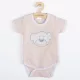 Baba body rövid ujjú New Baby BrumBrum old pink grey