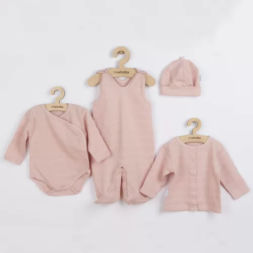 4-részes baba együttes újszülötteknek New Baby I AM rózsaszín