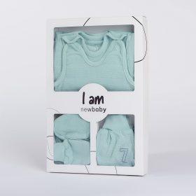   7-részes baba együttes újszülötteknek New Baby I AM kék