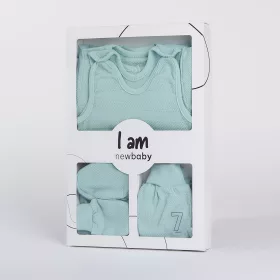   7-részes baba együttes újszülötteknek New Baby I AM kék