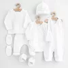 7-részes baba együttes újszülötteknek New Baby I AM fehér