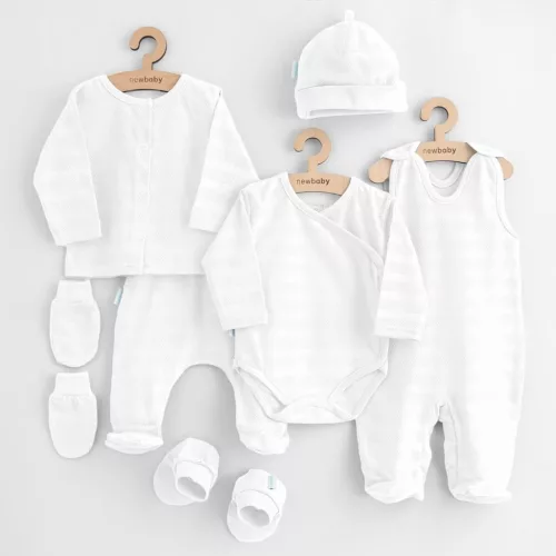 7-részes baba együttes újszülötteknek New Baby I AM fehér