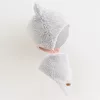Téli baba sapka és nyakba való kendő New Baby Teddy bear szürke rózsaszín