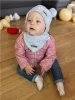 Téli baba sapka és nyakba való kendő New Baby Teddy bear szürke rózsaszín