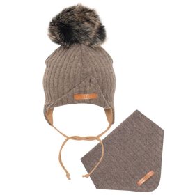   Őszi baba sapka és nyakba való kendő New Baby Special One barna