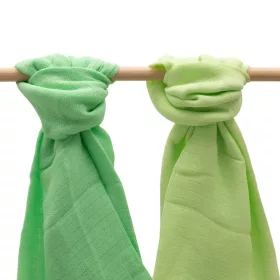   Pamut pelenkák New Baby 70x80 cm  2 db sötétzöld színű, élénkzöld színű