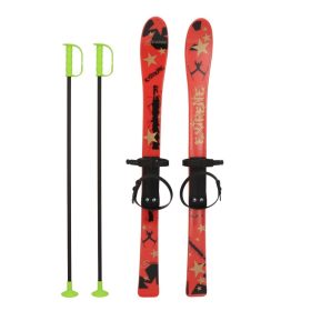   Gyermek sílécek kötéssel és botokkal Baby Mix 90 cm piros