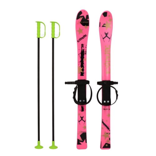 Gyermek sílécek kötéssel és botokkal Baby Mix 90 cm rózsaszín