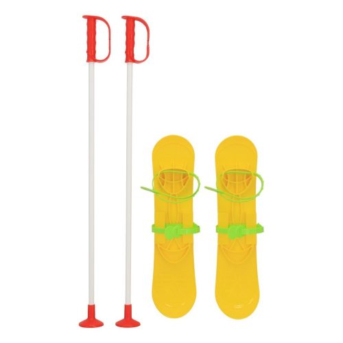 Gyermek sílécek kötéssel és botokkal Baby Mix BIG FOOT sárga