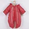 Téli kezeslábas kapucnival és fülekkel New Baby Pumi red raspberry