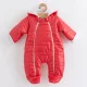 Téli kezeslábas kapucnival és fülekkel New Baby Pumi red raspberry