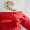 Téli kezeslábas kapucnival és fülekkel New Baby Pumi red raspberry