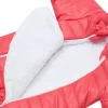 Téli kezeslábas kapucnival és fülekkel New Baby Pumi red raspberry