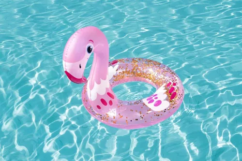 Bestway felfújható gyerek úszógumi csillámokkal 61x61 cm Flamingó
