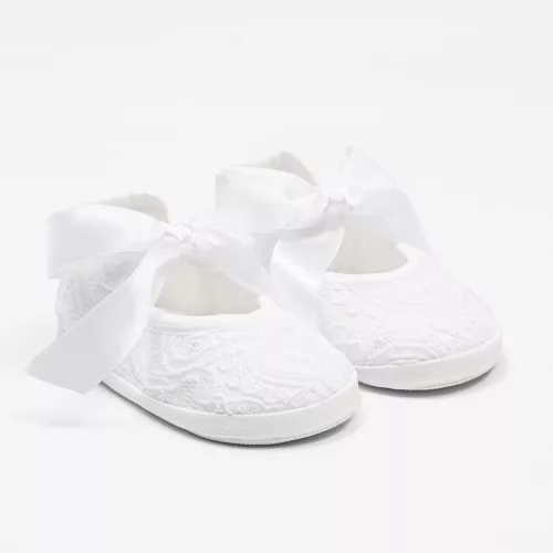 Baba csipke cipő New Baby fehér 0-3 h