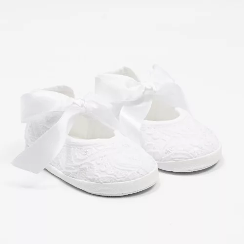 Baba csipke cipő New Baby fehér 12-18 h