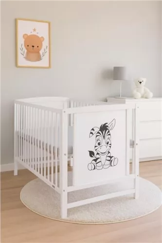 Gyerek kiságy New Baby BEA Zebra fehér