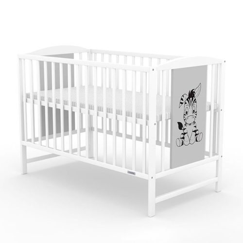 Gyerek kiságy New Baby POLLY Zebra fehér-szürke
