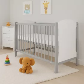Gyerek kiságy New Baby ELSA fehér-szürke