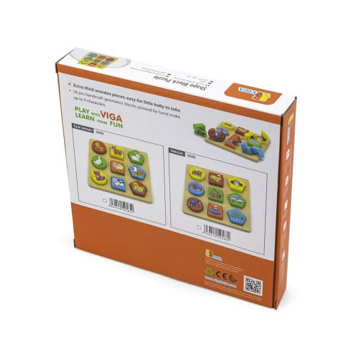 Fa képes kirakó puzzle Viga formák és autók