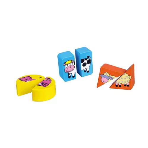 Fa képes kirakó puzzle Viga formák és állatok