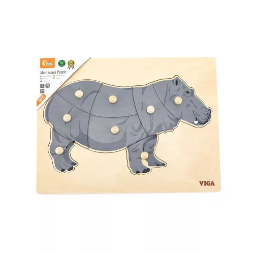 Gyermek fa puzzle Montessori Viga Víziló