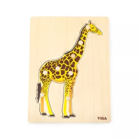 Gyermek fa puzzle Montessori Viga Zsiráf