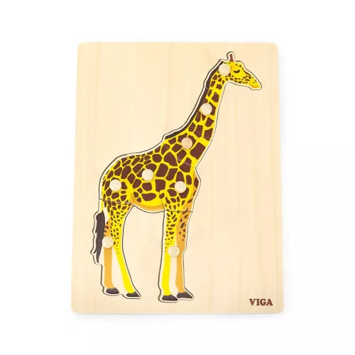 Gyermek fa puzzle Montessori Viga Zsiráf