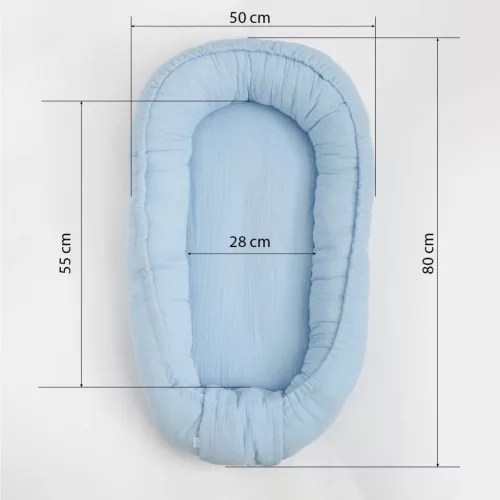 Muszlin babafészek kisbabák számára New Baby fehér