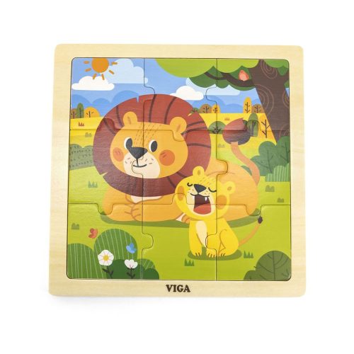 Fa képes kirakó puzzle Viga 9 db Lion