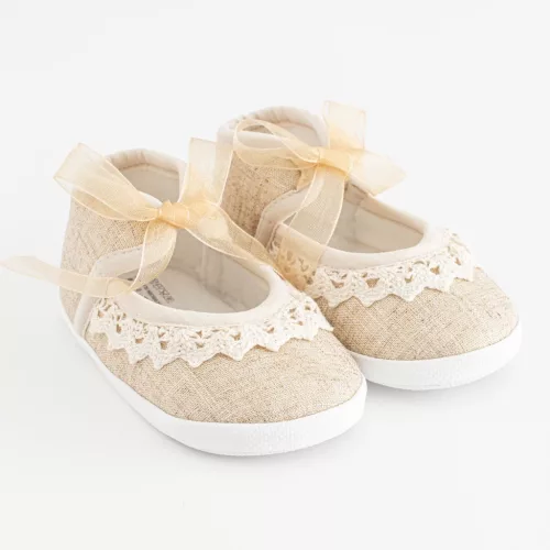 Baba csipke cipő New Baby barna 6-12 h
