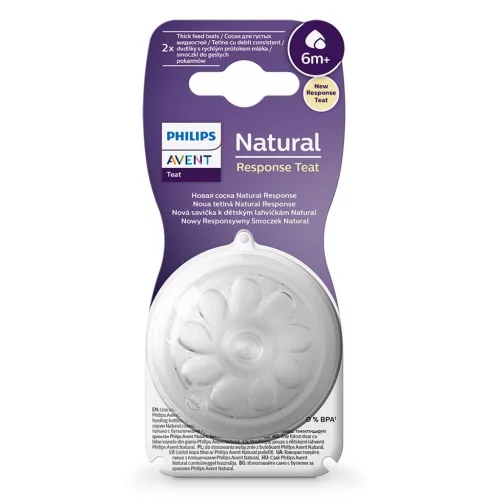 Tartalék cumi Avent Natural Response 6 a zabkásán 6+ - 2 darab